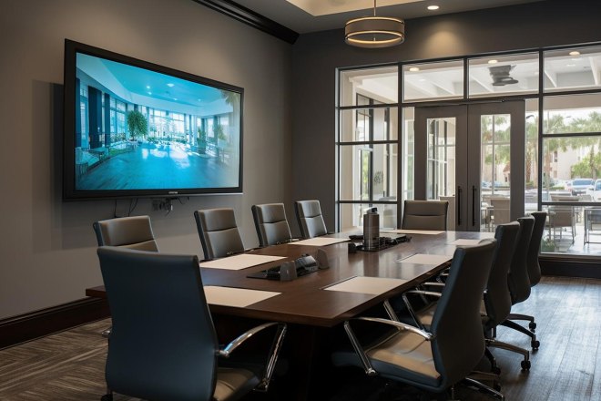 Conference Room with Audio-Visual Setup